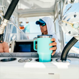 Термокружка YETI Rambler Travel Mug 887 (30 oz) цв. Seafoam превью 2
