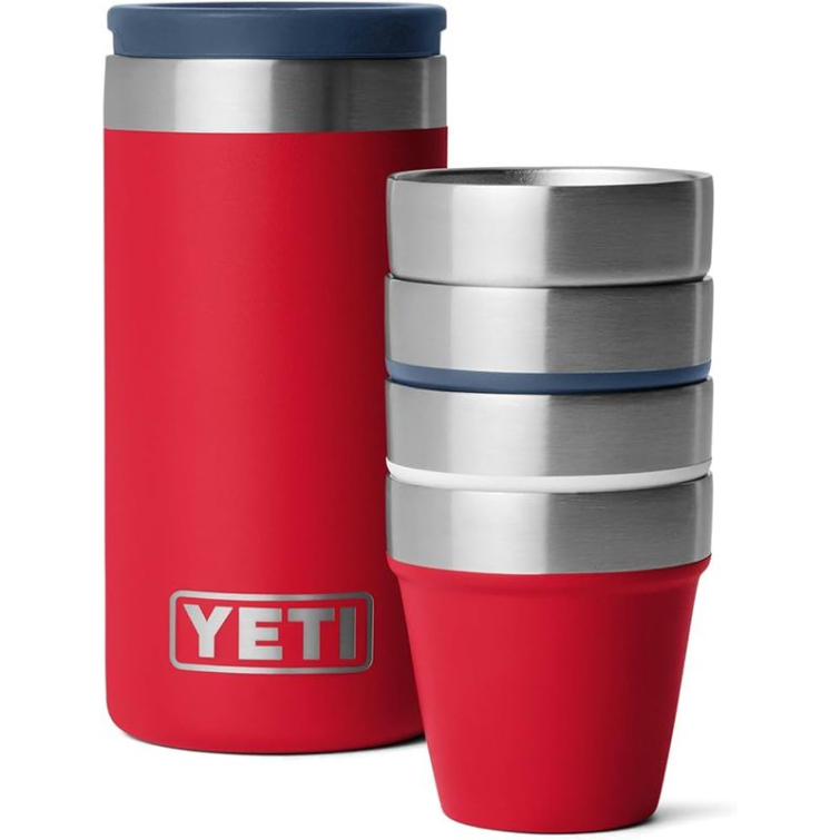 Набор рюмок YETI Shot Glasses & Case цв. Red / White / Navy / Steel фото 1